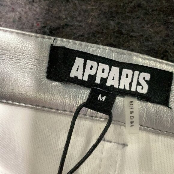 NWT $280 Apparis Size M silver Faux leather mini skirt M - Picture 5 of 13